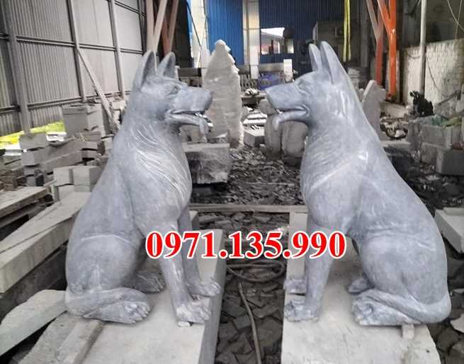 Chó đá đẹp - Mẫu tượng chó bằng đá đơn giản đẹp bán Hải Phòng